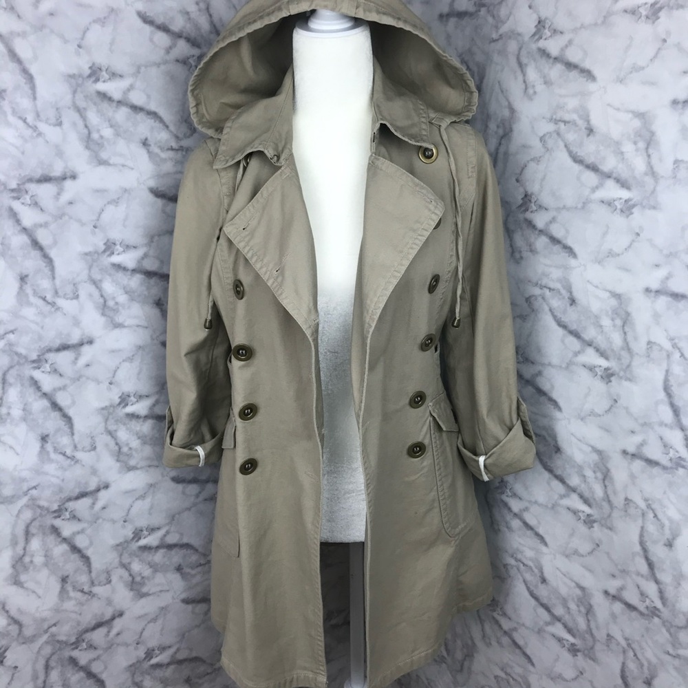 Converse Tan Hooded Trench Coat View 2